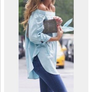 Altar’d State Light Wash off the shoulder top